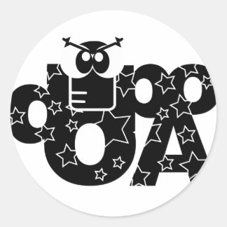 Sticker Rond Étoile de noir de Dopao