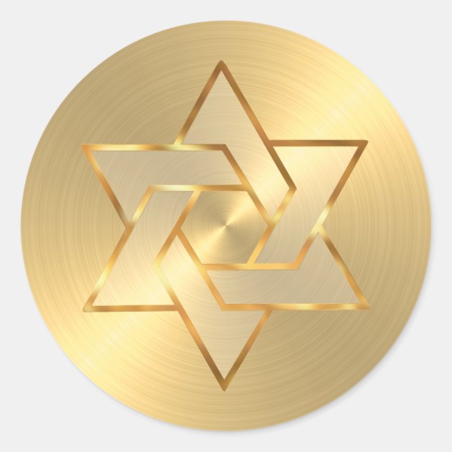 Sticker Rond Étoile d'or bat mitzvah de David (Devant)