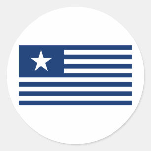 Sticker Rond Étoile du Texas et rayures solitaires - bleu