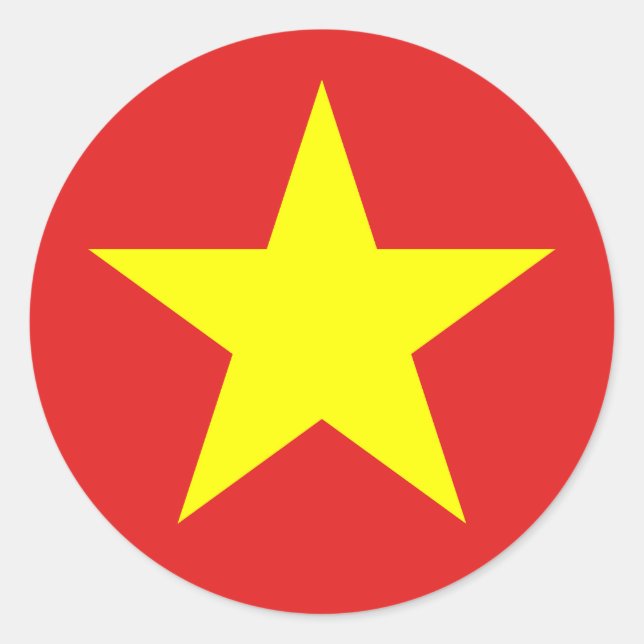 Sticker rond étoile jaune drapeau du Vietnam (Devant)