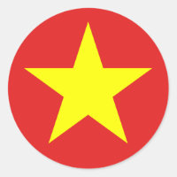 Sticker rond étoile jaune drapeau du Vietnam