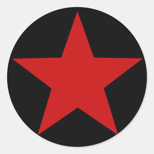 Sticker Rond Étoile rouge (Devant)