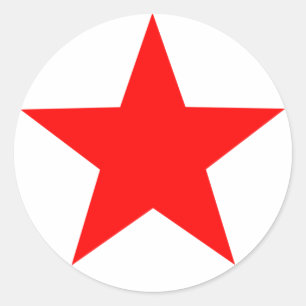 Sticker rond étoile rouge