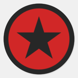 Sticker Rond Étoile rouge