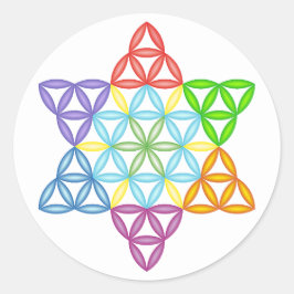 Sticker Rond Étoile Sacrée - Étoile De Vie, 02/3D-CF.