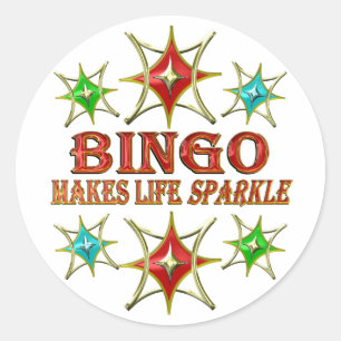 STICKER ROND ÉTOILES BINGO FANCY