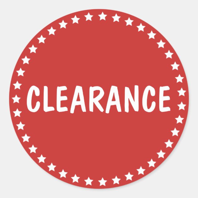 Sticker Rond Étoiles blanches de vente au détail (Devant)