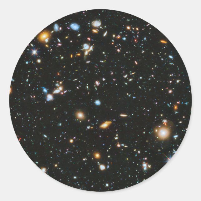 Sticker Rond Etoiles dans l'espace - Hubble Ultra Deep Field (Devant)