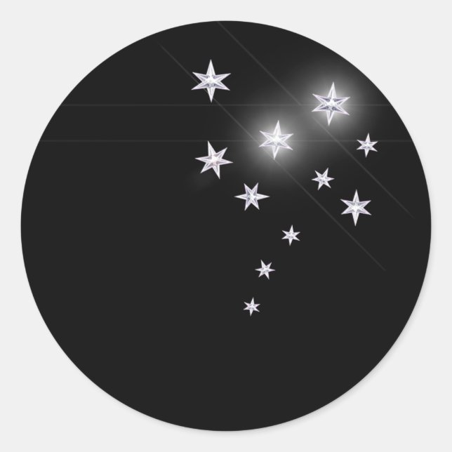 Sticker Rond Étoiles d'argent (Devant)