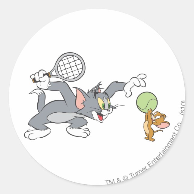 Sticker Rond Étoiles de tennis Tom et Jerry 2 (Devant)