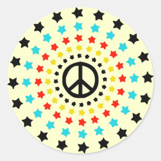 Sticker Rond Étoiles et paix