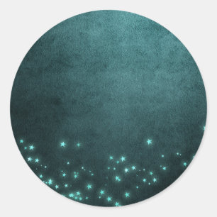 Sticker Rond Étoiles mystiques du crépuscule Néon vert sarcel
