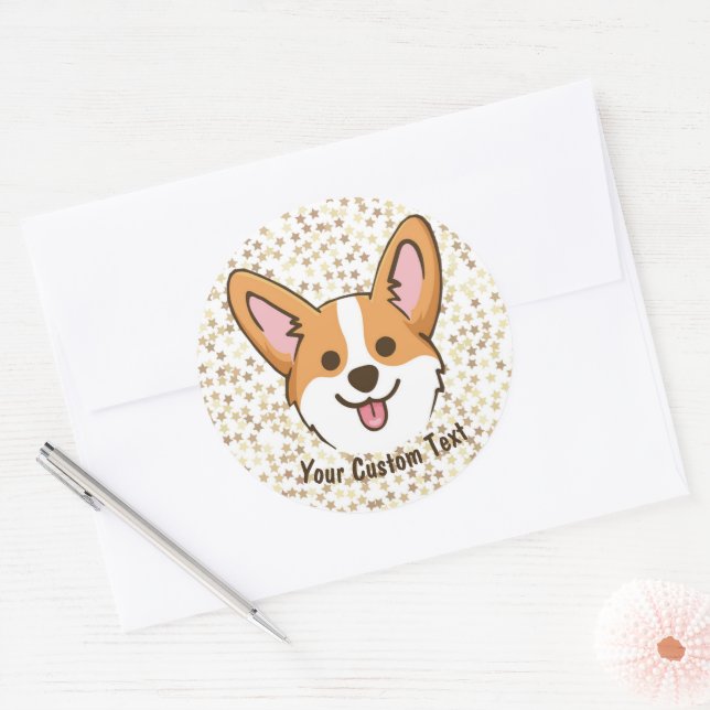 Sticker Rond Étoiles personnalisées de Chien Chien Chien Chien  (Enveloppe)