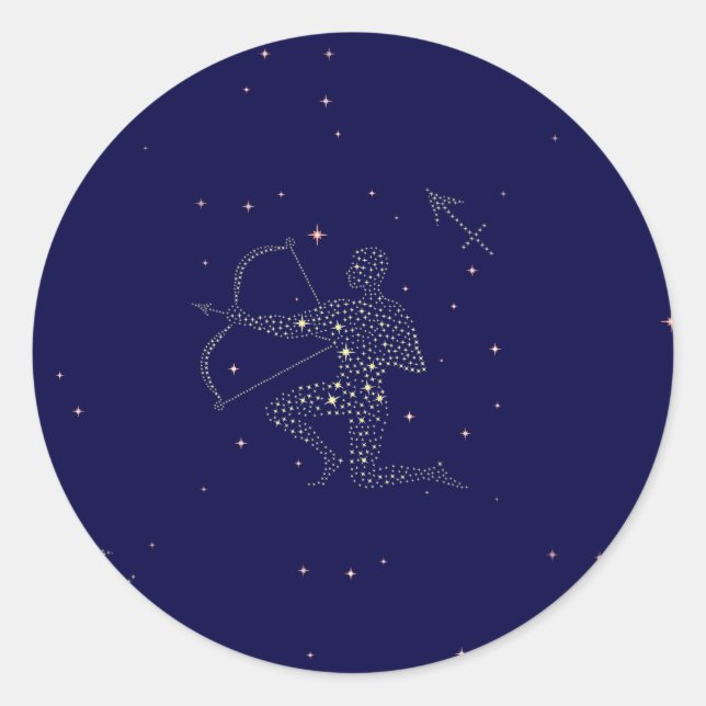Sticker Rond étoiles sagittaire (Devant)