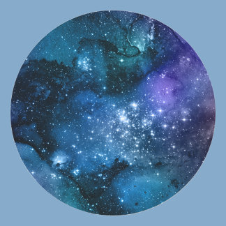 Sticker Rond Étoiles scintillantes dans le ciel nocturne, logo 