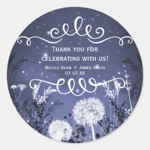 Sticker Rond Étoiles Sky Twilight Enchantées & Mariage Foliage