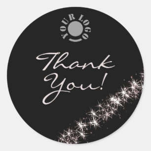 Sticker Rond Étoiles Sparkling simples Merci Parties scintillan