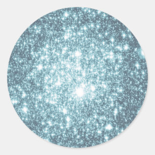 Sticker Rond Étoiles turquoises