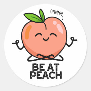 Sticker Rond Être À Peach Funky Fruit Pun