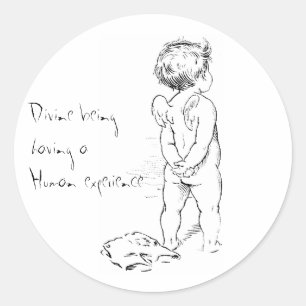 Sticker Rond Être divin….Autocollant humain d'ange