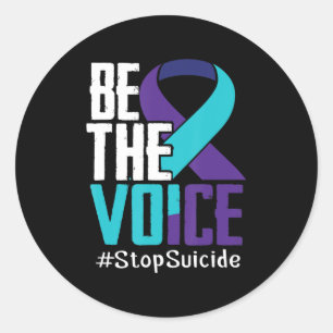 Sticker Rond Être la voix Arrêter le suicide Sensibilisation Sa