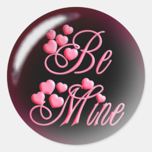 Sticker Rond ÊTRE MINE & COEURS par SHARON SHARPE