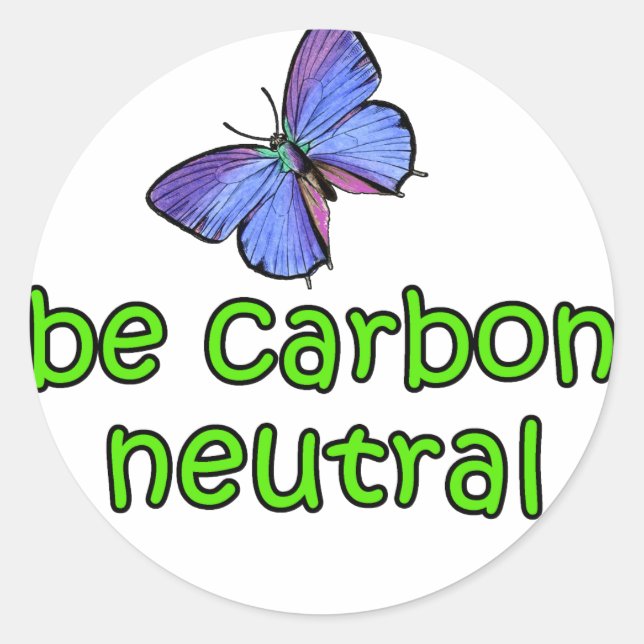 Sticker Rond Être neutre en carbone (Devant)