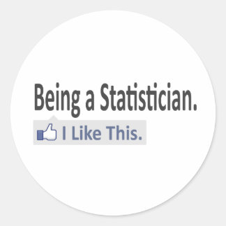 Sticker Rond Être statisticien ... J'Aime Ça