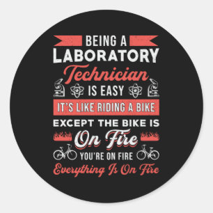 Sticker Rond Être Technicien De Laboratoire Science Lab Tech