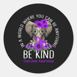 Sticker Rond Être Type Violet Ribbon Elephant Surdose Sensibili