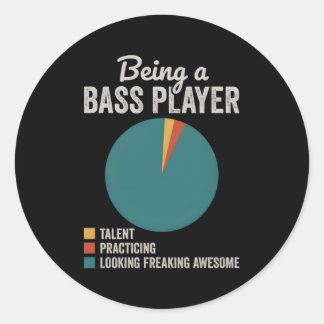 Sticker Rond Être Un Musicien Baid Lecteur De Basse