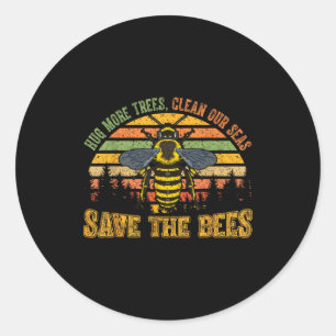 Sticker Rond Étreignez plus d'arbres mer propre sauvez les abei