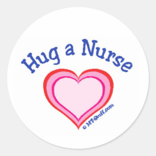 Sticker Rond Étreignez un coeur d'infirmière