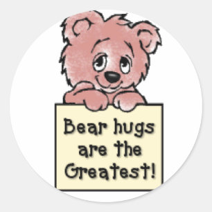 Sticker Rond Étreintes d'ours