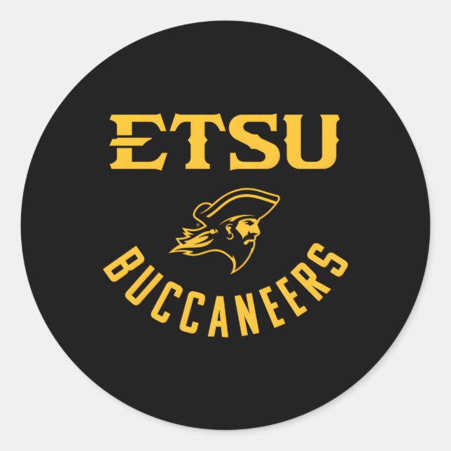 Sticker Rond Etsu Buccaneers Est Tennessee State Grande Une Col (Devant)