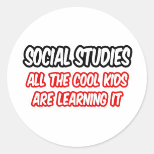 Sticker Rond Études Sociales...Tous Les Enfants Cool L'Apprenne