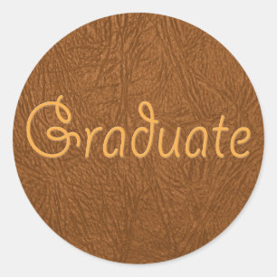 Sticker Rond Étudiant Brown en cuir de vache Regarder