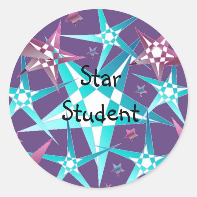 Sticker Rond Étudiant étoile (Devant)