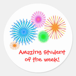 Sticker Rond Étudiant Extraordinaire de la semaine !