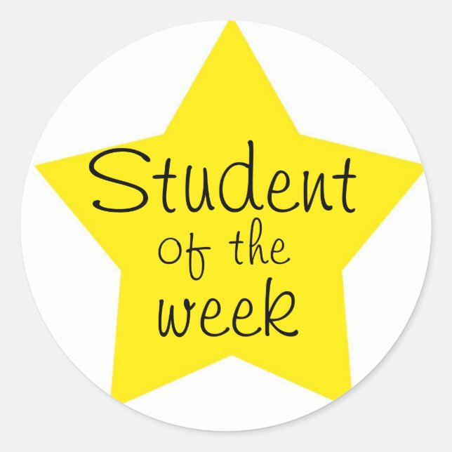 Sticker Rond Étudiant Personnalisable De La Semaine (Devant)