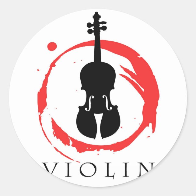 Sticker Rond Étudiant violon (Devant)
