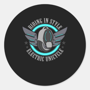 Sticker Rond EUC Monowheel équitation dans le style