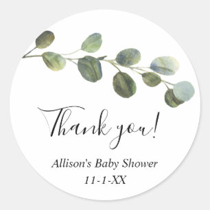 Sticker Rond Eucalyptus aquarelle simple service merci