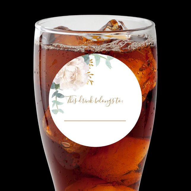 Sticker Rond Eucalyptus de mariage ce verre appartient à  (Créateur téléchargé)