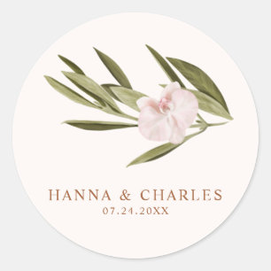 Sticker Rond Eucalyptus d'orchidée rose rubis