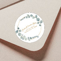 Eucalyptus en aquarelle Enveloppe Adresse Sceau