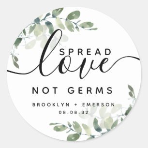 Sticker Rond Eucalyptus Étalage Amour Pas Germes Sanitizer À La
