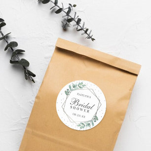 Sticker Rond Eucalyptus géométrique papier d'argent pour enterr