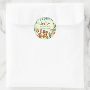 Sticker Rond Eucalyptus moderne Bois Animaux Forêt Amis