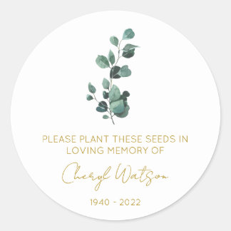Sticker Rond Eucalyptus | Pochette de graines de souvenir simpl